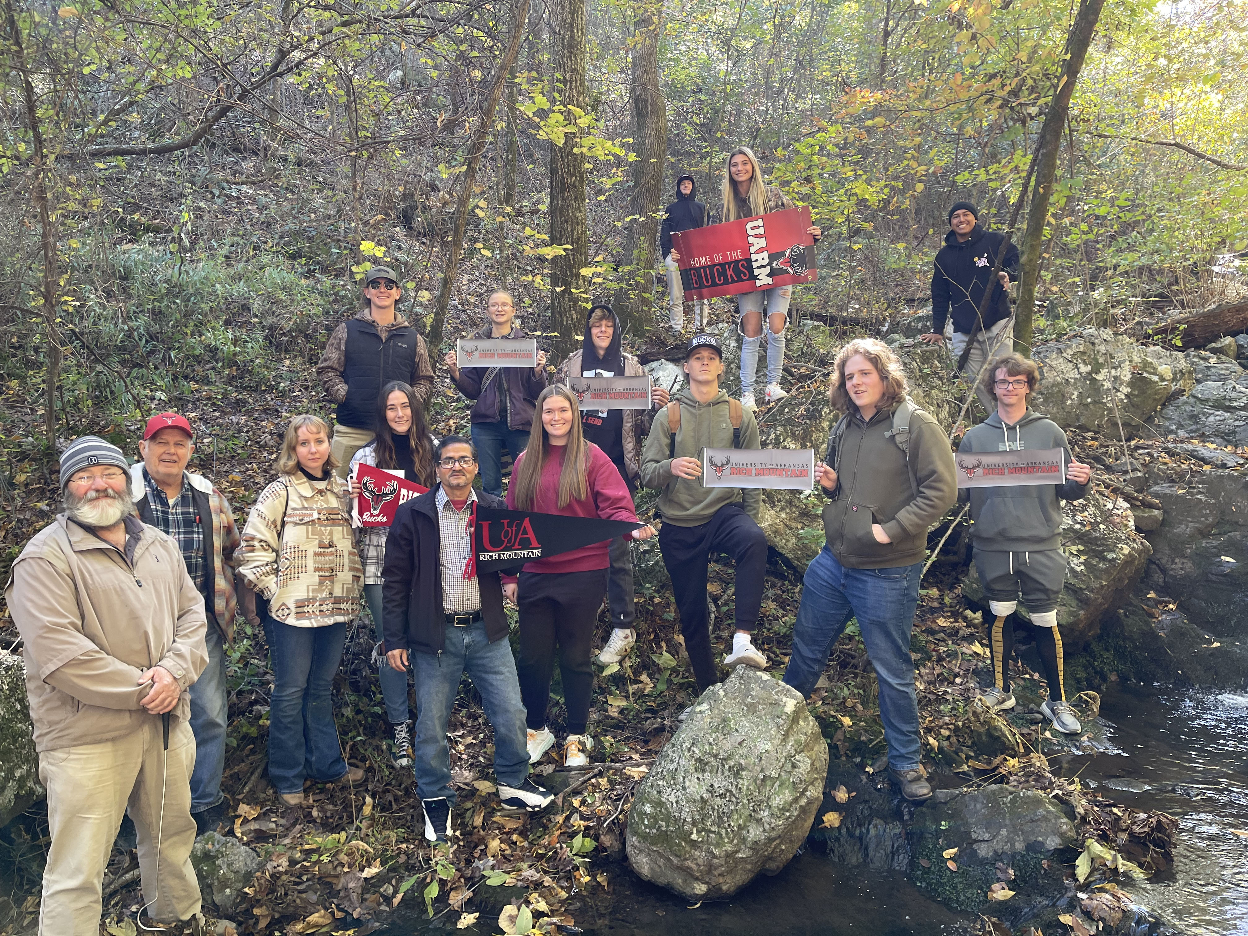 Zoology Class Holding Banners